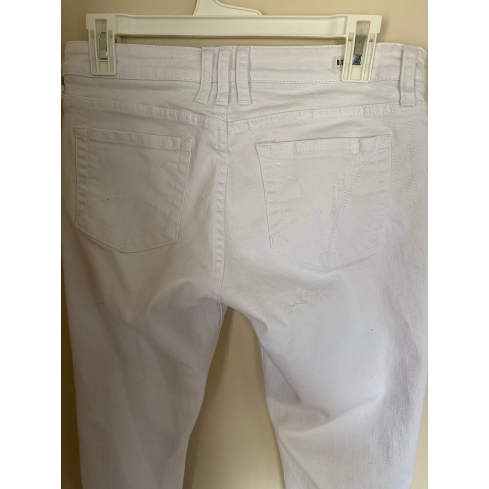 Kut from the Kloth White Catherine Boyfriend Jean Distressed Sz 4 Casual Denim - Picture 8 of 16